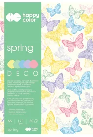Happy Color Blok Deco Spring, 5 kolorw, A5, 170g, 20 arkuszy 170 g 20 kartek