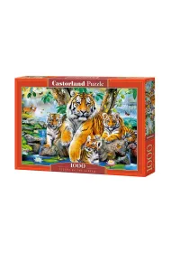Puzzle 1000 el. Tygrysy przy potoku Castorland