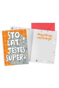 Kukartka Karnet PR Urodziny - Sto lat, jeste� super PR-593