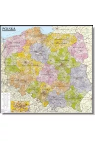 Polska. Mapa administracyjno-samochodowa (listwa) laminowana mapa �cienna w skali 1:570 000