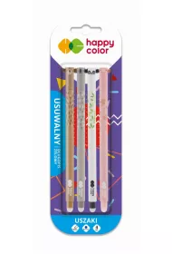 Happy Color Dugopis wymazywalny USZAKI, niebieski, 0.5 mm, 4 sztuki niebieski 4 szt.