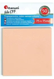 Titanum Notes samoprzylepny transparentny 75x75mm 50 kartek