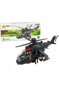 Helikopter czarny �wiat�o d�wi�k LeanToys