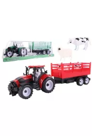 Traktor z przyczep� burtow� i zwierz�tami mix Pro Kids