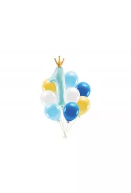PartyDeco Zestaw balon�w Roczek niebieski