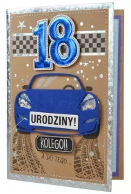 Kukartka Karnet B6 FR-002 Urodziny 18 m�skie
