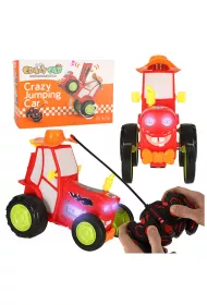 Traktor cignik zdalnie sterowany na pilota RC skaczcy taczcy dwik czerwony