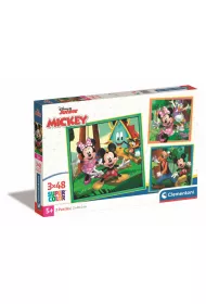Puzzle 3x48 el. SuperColor. Mickey/Minnie Clementoni