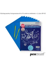 Wydrapywanka hologramowa A4 srebrno-niebieska Polsirhurt