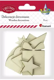 Titanum Drewniane dekoracje 6 szt.