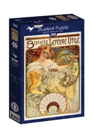 Puzzle 1000 el. Ciasteczka Lefevre-Utile, Alfons Mucha Bluebird Puzzle