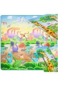 Mata edukacyjna piankowa dwustronna skadana ZOO 200 x 180 x 1 cm
