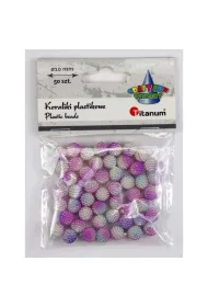 Titanum Koraliki plastikowe fioletowe ombre 10mm 50 szt.