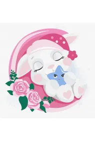 Malowanie po numerach - �pi�cy kr�liczek 30x30cm Ideyka