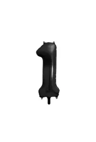 PartyDeco Balon foliowy 1 czarny 86cm