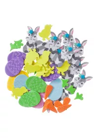 dpCraft Naklejki z pianki - kr�liczki, kurczaczki, pisanki i marchewki 48 szt.