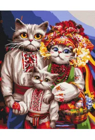 Twoje Hobby Malowanie po numerach - Rodzina kot�w huculskich 40x50cm