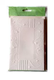 Galeria Hobby Karty t�oczone+koperty ornament serca creme 05 5 szt.
