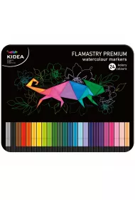 Derform Flamastry kwadratowe w metalowym pude�ku 24 szt.