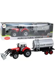 Traktor z cystern� na nap�d czerwony LeanToys