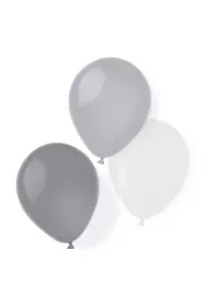 Amscan Balony lateksowe silver dream 25,4cm/10 8 szt.