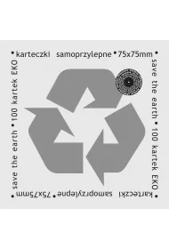 Ziemia Obiecana Karteczki samoprzylepne eko bia�e 75x75 mm 100 kartek