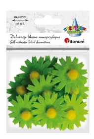 Titanum Filcowe dekoracje 3D kwiaty zielone 10 szt.