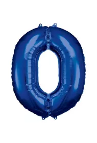 Amscan Balon foliowy cyfra 0 niebieska 70x86cm