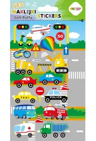 Happy Color Naklejki 3D SOFT PUFFY FUN - Street Cars, 110X205 mm