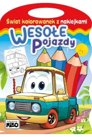 �wiat kolorowanek z naklejkami. Weso�e pojazdy