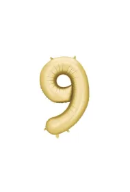 PartyDeco Balon foliowy cyfra 9 z�oty 86cm
