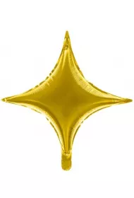 PartyDeco Balon foliowy Gwiazda 4-ramienna z�ota 45cm