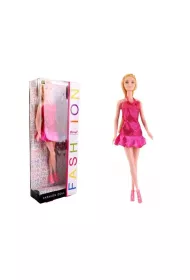 Lalka Beryl Fashion rowa sukienka z falbank Pro Kids