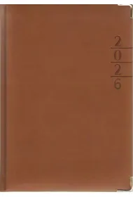 Kalendarz 2026 A5 dzienny Lux z�ocony br�zowy