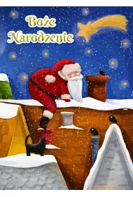Henry Kartka B6 Bo�e Narodzenie Miko�aj w kominie