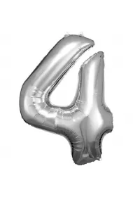 Amscan Balon foliowy cyfra 4 srebrna 65x86cm