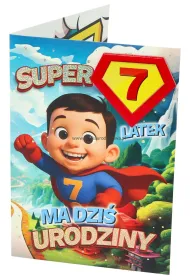 Yeku Karnet Urodziny 7 ch�opiec - Superbohater