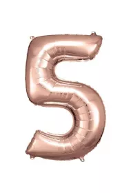 Amscan Balon foliowy cyfra 5 r�owe z�oto 57x86cm