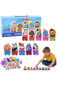 Puzzle edukacyjne alfabet poci�g ze zwierz�tkami LeanToys