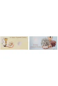 Koperta podarunkowa Komunia �wi�ta, brokat 16,5x8,5cm mix