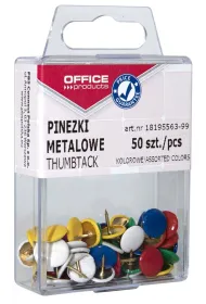 Office Products Pinezki kolorowe w pude�ku mix kolor�w 50 szt.
