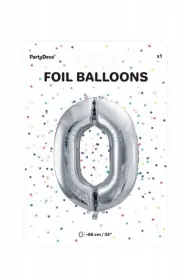 PartyDeco Balon foliowy 0 srebrny 86 cm