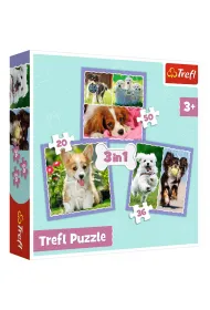 Puzzle 3w1 (20+36+50 el.) Urocze pieski Trefl