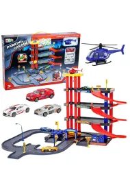 Parking 4 poziomy z wind� autkami i helikopterem LeanToys