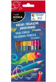 Derform Kredki tr�jk�tne dwustronne 24 kolor�w 12 szt.