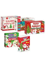 Zestaw gier �wi�tecznych: Gra od Miko�aja, Loteryjka �wi�teczna, Gra w K�ka na �wi�ta, Dzieci kontra Rodzice. Magia �wi�t, Kalambury dla dzieci. Gra �wi�teczna