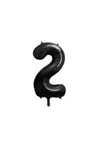 PartyDeco Balon foliowy 2 czarny 86cm