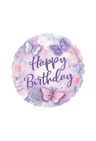 Balon foliowy Flutter Happy Birthday Motyle 46cm
