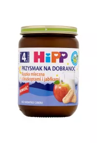 Hipp Przysmak na Dobranoc Kaszka mleczna z biszkoptami i jabkami po 4. miesicu 190 g Bio