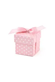 PartyDeco Pude�eczka w kropki r�owy 10 szt.
